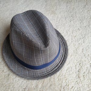 NWOT FCUK french connection grey plaid trilby fedora hat gentlemen one size